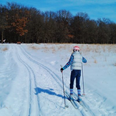 Cross Country Skiing in Crane Meadows National Wildlife Refuge.