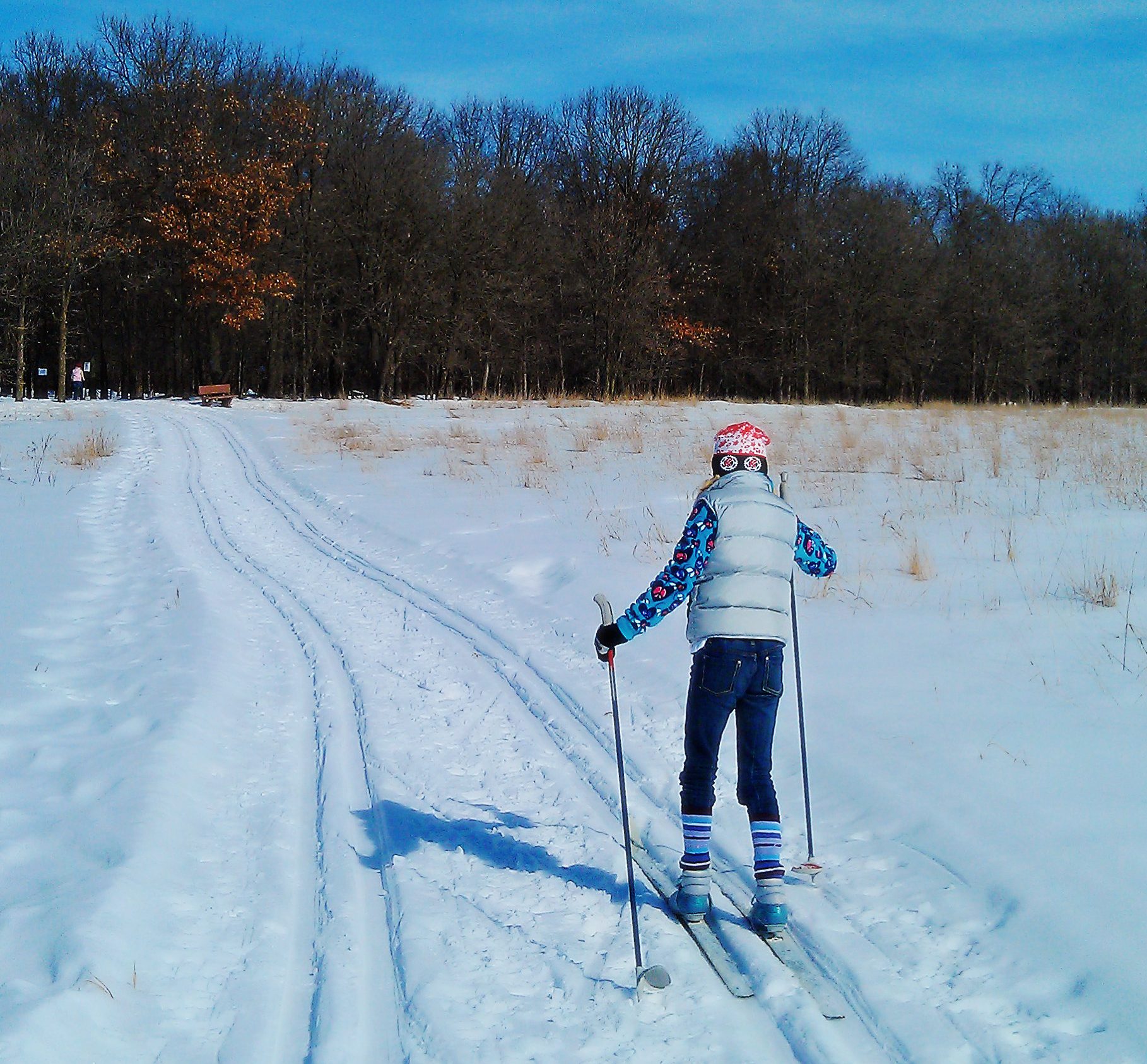 Cross Country Skiing in Crane Meadows National Wildlife Refuge.